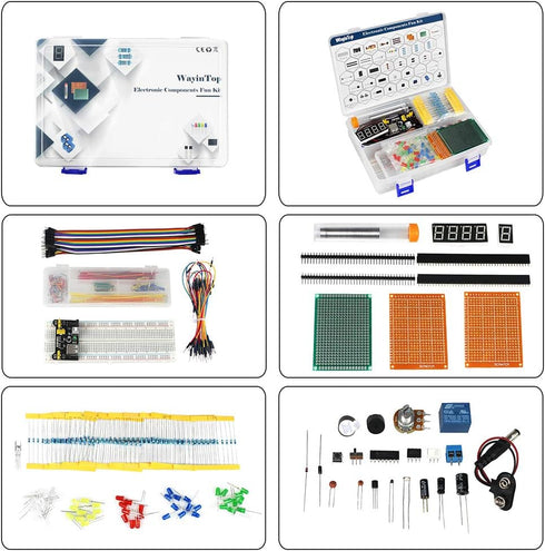 Electronics Component Fun Kit with E-Book, Upgraded Electronic Starter Kit for Arduino/Raspberry Pi