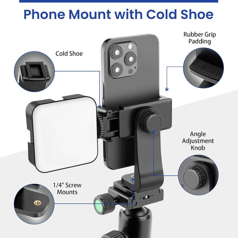 Victiv 360 Phone Tripod Mount with Wireless Remote, Fits Any Smartphone, Rotates Vertical and Horizontal, Universal