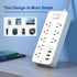 Roopersnake 8 4 Ports(1 Bluetooth Portable Speakers Extension Cord Surge Protector Power Strip - Flat Plug Braided