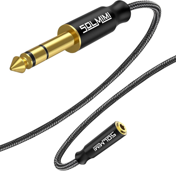 1/4 Headphone Adapter, 6.35mm Male to 3.5mm Female Audio Jack Adapter for Mixer, Guitar, Amplifier