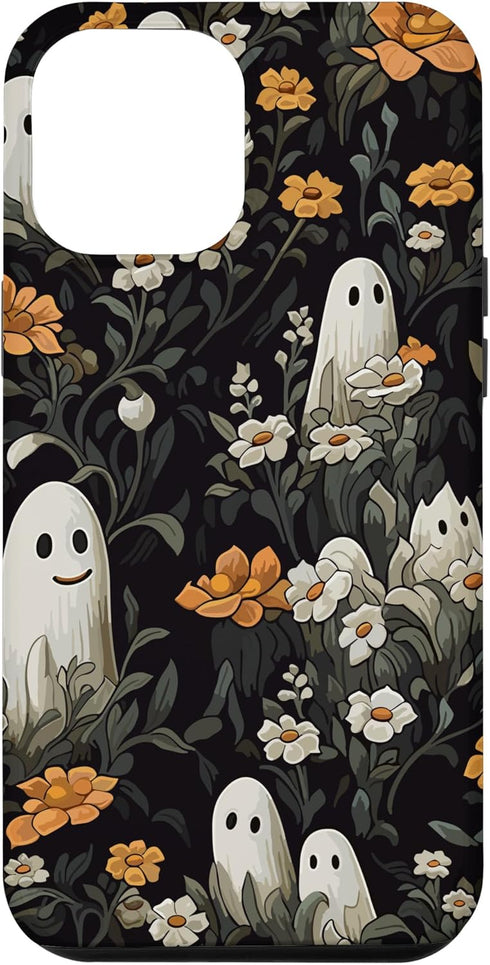 Cute Funny Halloween Spooky Ghost In Flowers Floral Pattern Case for iPhone 14 Pro Max