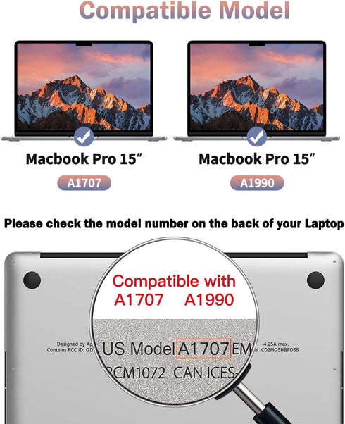 2-Pack Anti Blue Light Matte Laptop Screen Protector by F FORITO - Compatible with 2016-2019 MacBook Pro 15 Model A1707