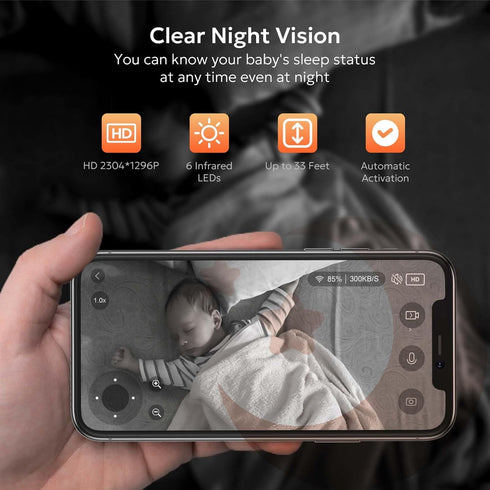 owltron Indoor Security Camera 2K, 360° Home Security Camera with Motion Detection and Night Vision