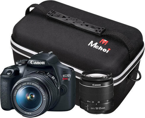 Mchoi Camera Case for Canon EOS Rebel T7 DSLR and 18-55mm Lens, Waterproof Shockproof Travel Protective Case