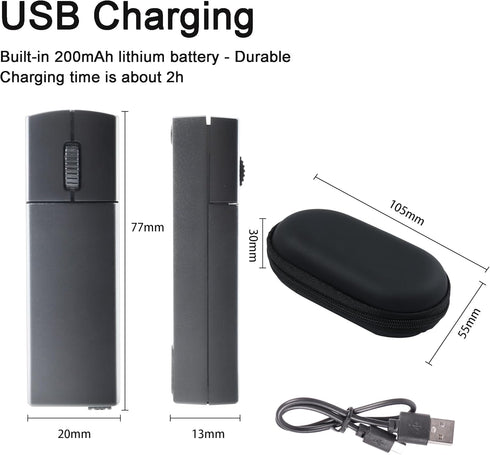 Wireless Mouse, 2.4GHz Ergonomic Small Handheld Finger Mouse, 1200DPI Rechargeable with Mouse Box, Portable Silent Mini