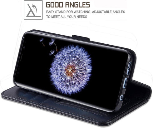 Galaxy S9 Wallet Case, Premium PU Leather Flip Protective Cover with Card Slots and Kickstand for Samsung Galaxy S9