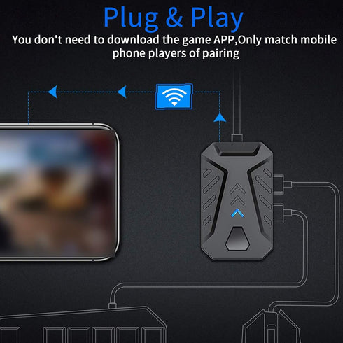 Gaming Keyboard and Mouse Converter, Bluetooth Keyboard and Mouse Adapter, Mobile Game Converter, Suitable for