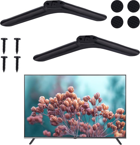 Goktvai 2pcs Universal TV Stand Legs for 32in/81cm, Black TV Mounting Brackets Replacement