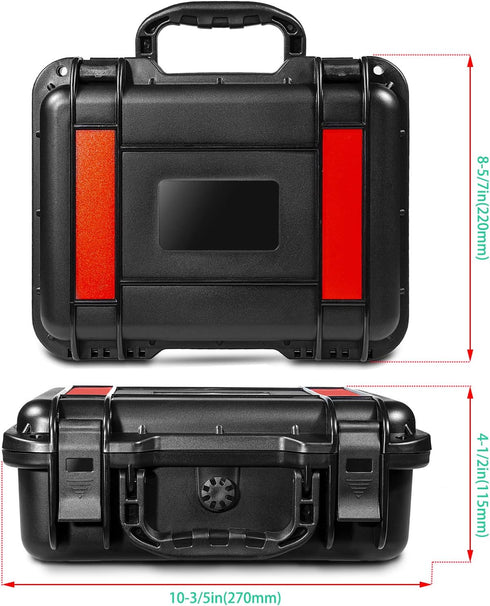 Waterproof Hard Case with DIY Customizable Foam Insert - 11 x 9 x 5in (Black)