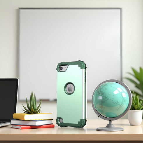 IDweel iPod Touch 7th Generation Case with 2 Screen Protectors - Hybrid Shockproof Slim Heavy Duty Cover, Mint Green