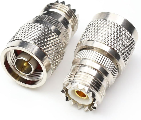 N Male to UHF Female Connectors, Pl259 to N Type Connector RF Coaxial Coax Adapter, SO239 Female Adapter Pl259 Female