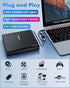 External CD DVD Drive with 4 USB Ports, 2 TF/SD Card Slots, USB 3.0 Portable Player Burner Reader for Laptop Mac PC