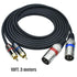 Dual RCA Male to Dual XLR Male Cable Adapter - 10 Feet Unbalanced L/R RCA to XLR Phono Plug Cable