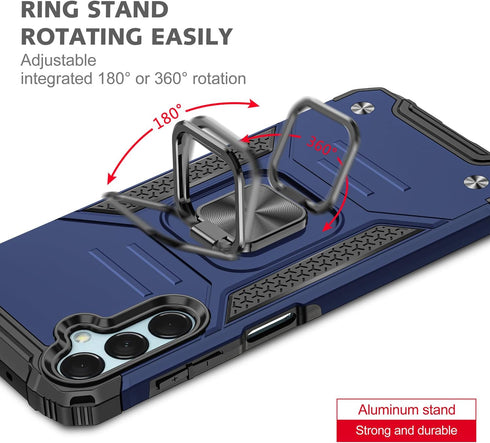 Galaxy A25 5G Case, Military Grade Built-in Kickstand with Holster Armor Heavy Duty Shockproof Cover for Samsung Galaxy