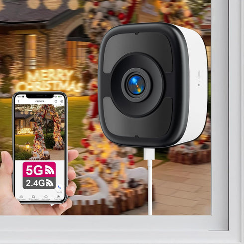 LVQ 5MP 3K Window Camera, 2.4G & 5G WiFi Indoor Cameras for Home