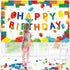 chiazllta 71 43 Building Blocks Happy Birthday Banner Colorful Blocks Birthday Party Decorations Backdrop Photography
