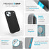 Speck Presidio2 Grip iPhone 15 Case - Built for MagSafe, Drop Protection, Soft Touch - Black/Slate Grey/White