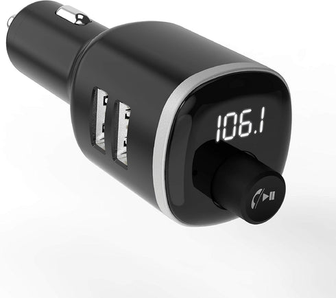 Scosche BTFM4-SP1 BTFREQ Universal Bluetooth Car Kit with FM Transmitter, Dual USB Ports, Black