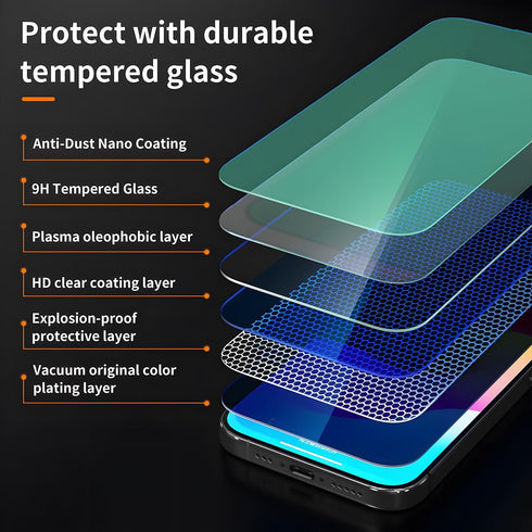 X-it 2-Pack Privacy Screen Protector for iPhone 15 Pro (6.1"), 9H+ Tempered Glass, Auto-Dust Removal, Military Grade
