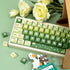 PBT Keycaps 133 Keys Gradient Green Keycaps, Dye Sublimation Cute Anime Keycaps XDA Profile for Mechanical Keyboards