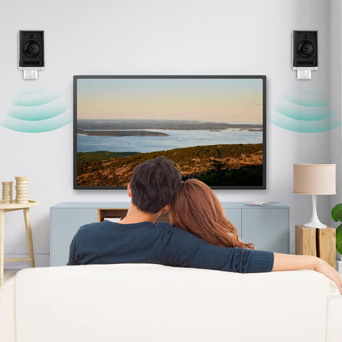 WALI Speaker Wall Mounts, Dual Side Clamping Bookshelf Mounting Bracket for Large Surround Sound Speakers, Holds up to