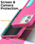 AICase iPhone 12/12 Pro Heavy Duty Rugged Case with Kickstand, Glass Screen Protector & Camera Lens, Full Body