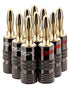 FosPower Banana Plugs, 5 Pairs / 10 pcs, Closed Screw 24K Gold Plated Speaker Plug Connectors