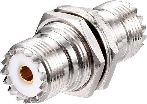 Superbat SO-239 Bulkhead Connector UHF Female Nut Panel Mount Connector, 2pcs SO239 to SO 239 Adapter