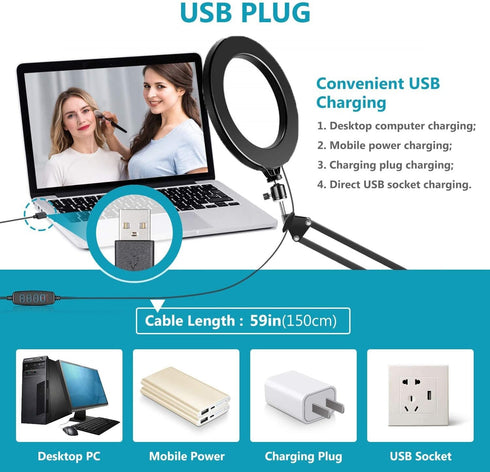 Kiyo Pro Webcam Ring Light Wall Holder, 10'' Streaming Light with Wall Folding Mount for Razer Kiyo Webcams