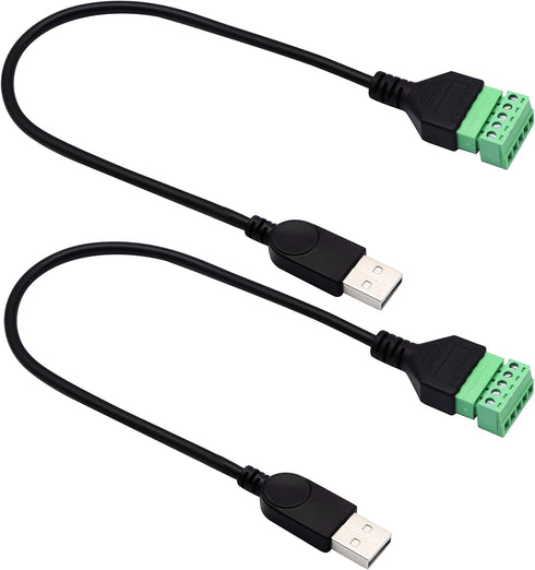 zdyCGTime USB 2.0 A Screw Terminal Block Connector Cable - USB 2.0 A Male Plug to 5 Pin/Way Female Bolt Screw