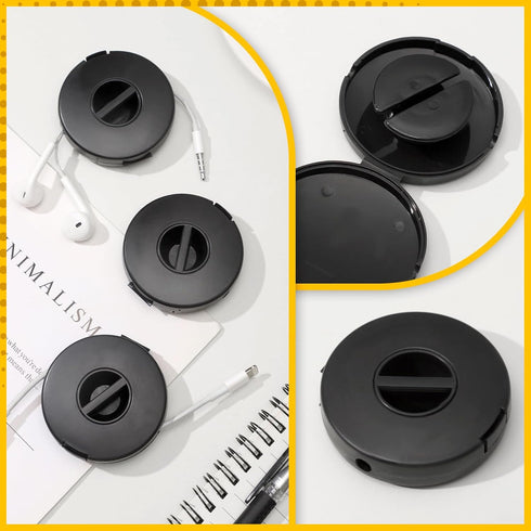 9 Pcs Charging Cord Organizer Black Portable Charger Cord Holder, Retractable Cable Management for Home Office