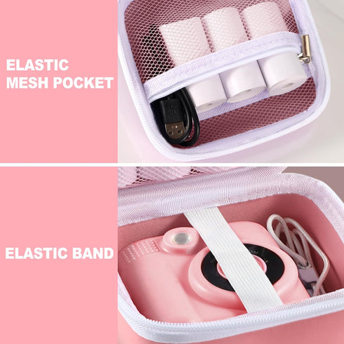 Lumus&Solem Pink Kids Camera Case - Storage Bag Compatible with Instant Cameras and Digital Video Cameras for Girls and
