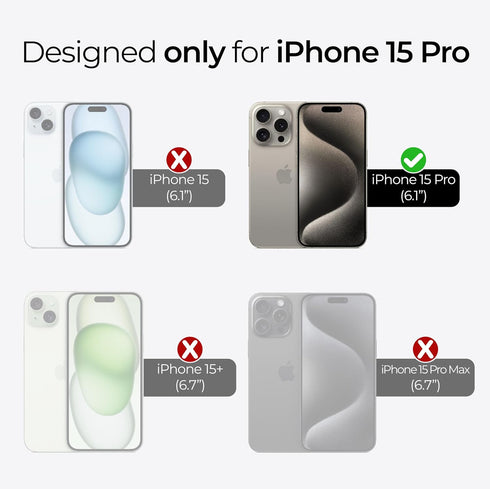 ArmorSuit 3 Pack Glass Screen Protector for iPhone 15 Pro Tempered Glass MilitaryShield Case Friendly (w/Alignment Tool)