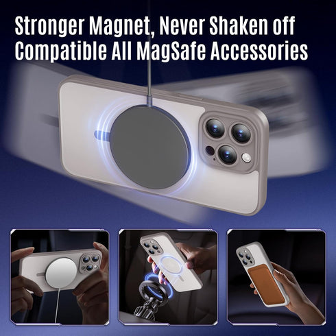 Shop the upgraded MagSafe iPhone 15 Pro case, 6.1'', with 15FT military drop protection & privacy screen protectors x2.