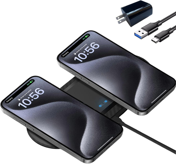 Wireless Charging Pad, 30W Dual Wireless Charging Pad for iPhone 15 14 13 12 XR, Galaxy S24 S23 S22 S10, Google Pixel 8