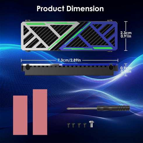 WAVLINK 880X NVMe Heatsink, M.2 Heatsink for 2280 NVMe/SATA SSDs, High-Performance Cooler, Aluminum Alloy, Dual Thermal