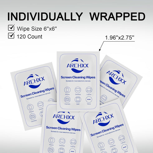 240 Count 6"x6" ARCHXX Screen Wipes for Electronics, Pre-Moistened Screen Cleaner for Screens