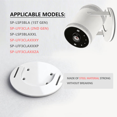ZUIUINAO 2nd 2nd (1 Set)) Drill Free Projector Wall Mount & Ceiling Mount for Samsung Freestyle Gen, Freestyle Gen