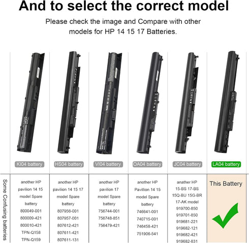 Laptop/Notebook Battery Replacement for HP 776622-001, 728460-001, TPN-Q130, Black - High Performance