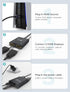 WARRKY HDMI Splitter 4K, 1x2 HDMI Display Duplicate/Mirror, USB-C Powered Splitter with Metal Shell and Braided Cable