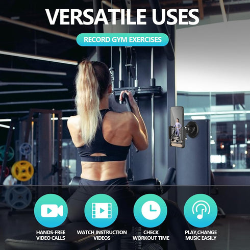 Gym Magnetic Phone Holder, All Metal Magnet Base Mount for Gym Equipment, Compatible with All Smartphones