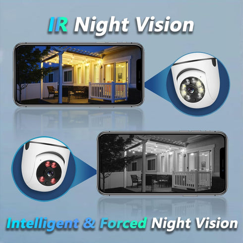 Light Bulb Security Camera, 1080P Wireless for Pet, 360° PTZ Light Socket with Motion Detection Auto Tracking (2Pack)