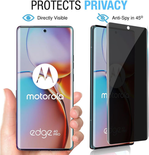 [2 Pack for Motorola Edge (2023) Privacy Screen Protector, Anti-Spy 9H Hardness, Anti-Scratch, Bubble Free
