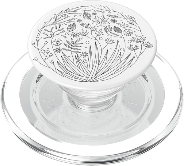 Floral Flowers Design PopSockets MagSafe PopGrip for iPhone
