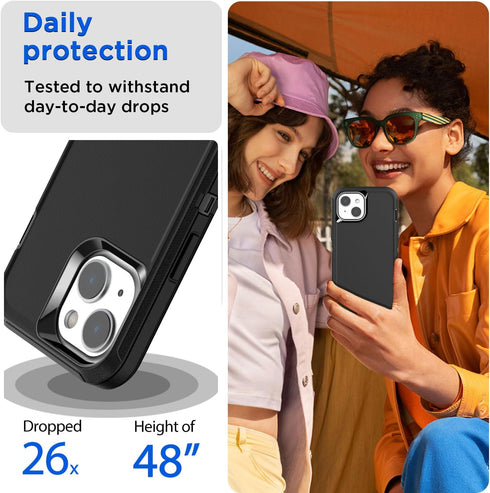 AICase iPhone 14 Plus Case (6.7") - Rugged, Heavy Duty, Shockproof, Dust Proof, with Glass Screen Protector.
