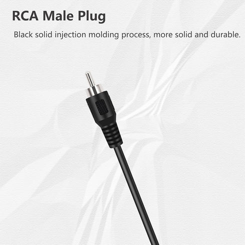 4 Pack RCA Male to Speaker Wire, RCA Male Plug Adapter to Bare Wire Open End Audio Cable for Amplifier