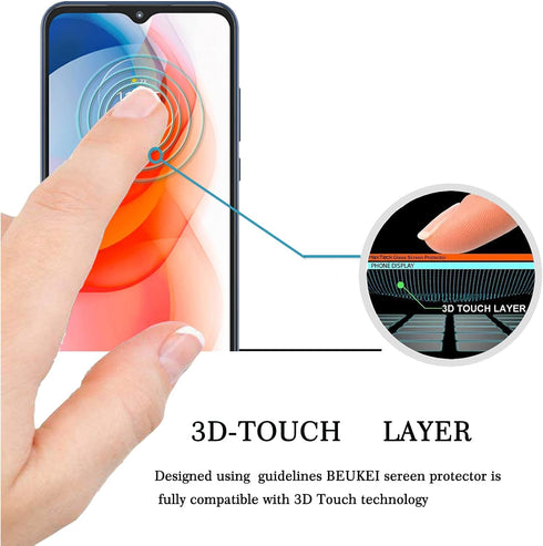 (3 Pack) Compatible Tempered Glass Screen Protector for Motorola Moto G Play (2021), Touch Sensitive & Case Friendly