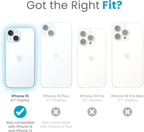 Speck Presidio2 15 6.1 inch 14/13 Grip iPhone Case - - Compatible with iPhone - Black/Slate Grey/White