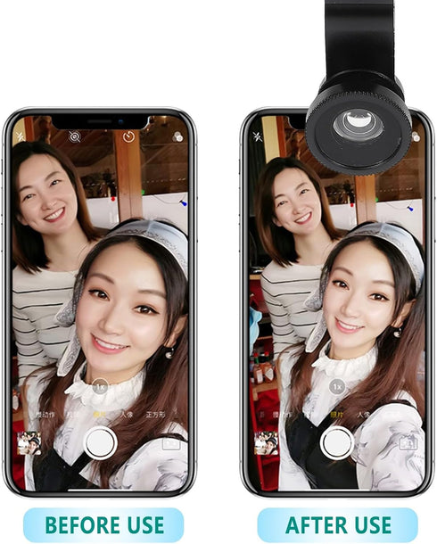 Toddmomy 2 Sets 3-in-1 Phone Camera Lens Kit with Fisheye, Macro, and Wide Angle Lenses for Smartphones, Black Clip-on