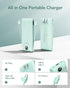 VEGER Portable Charger for iPhone - 10000mAh Slim Fast Charging USB C Power Bank with Built-in Cables, Travel Essential